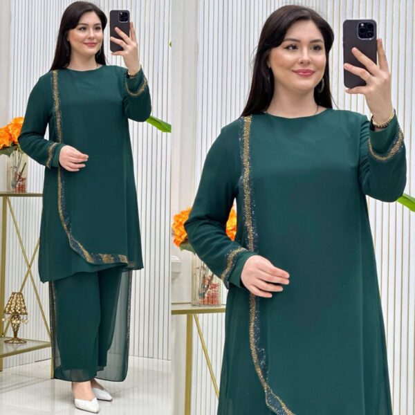 Jale Set Emerald 2-Piece set set High Quality Made in Turkiye SE003