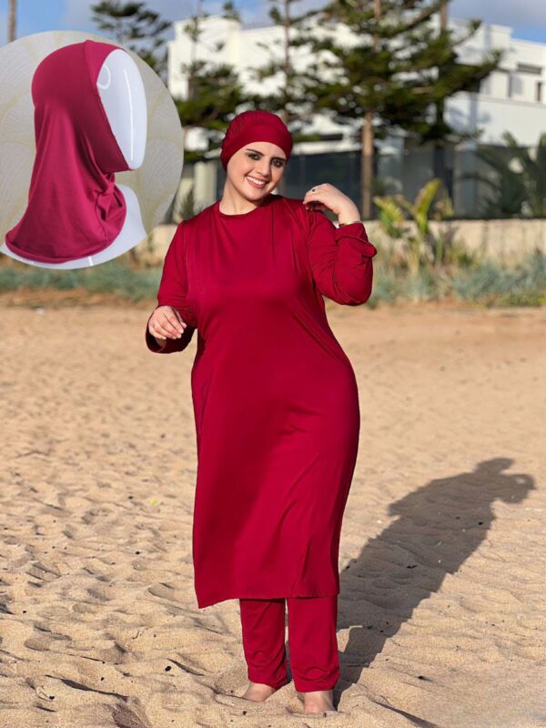 Modest Full-Length Burkini: Perfect for Swimming, 4-Piece Set, Available in Multiple Colors SW001CH