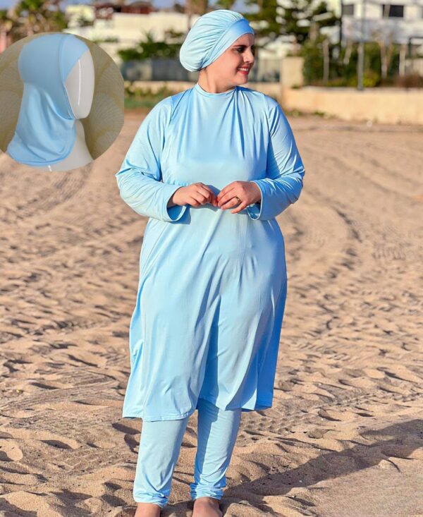 Modest Full-Length Burkini: Perfect for Swimming, 4-Piece Set, Available in Multiple Colors SW001CH - Image 4