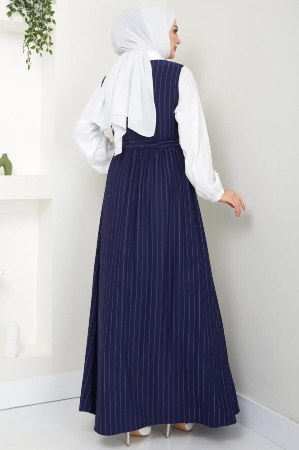 Stylish Striped Dress with Contrasting Sleeves DR003HF - Image 3