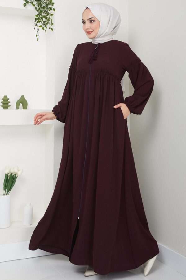 Elegant Drawstring Neck Abaya in Three Colors - Stylish and Comfortable Women's Crepe Abaya AB001HF