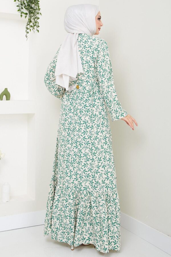 Stylish Leaf Patterned Viscose Summer Dress - Perfect for Summer DR002HF - Image 3