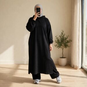 طقم محجبات رياضي نسائي أوفر سايز من مونطوني تركي