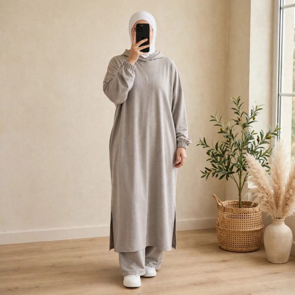 طقم محجبات رياضي نسائي أوفر سايز من مونطوني تركي